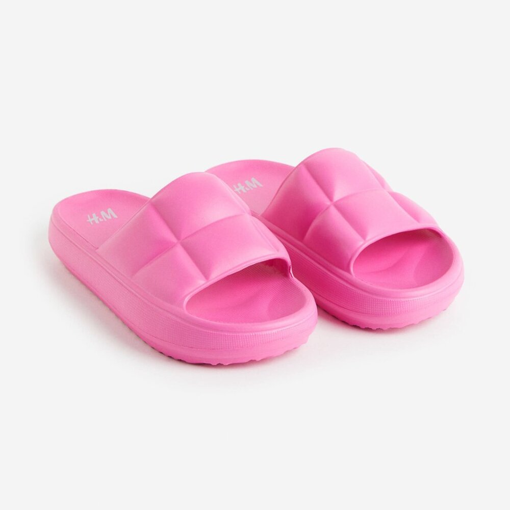 H&M Pink Quilted-look Pool Shoes - Size 9